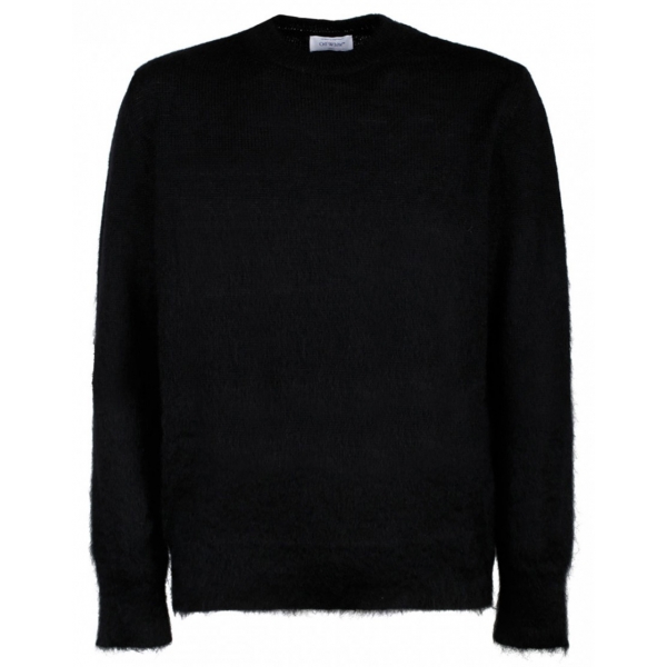 Off-White - Black and White Mohair Wool Blend Jumper - Exclusive Luxury Collection