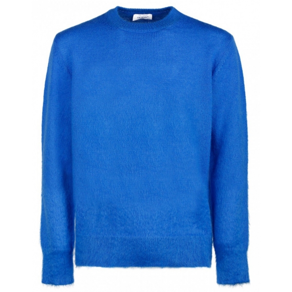 Off-White - Blue and White Mohair Wool Blend Jumper - Exclusive Luxury Collection