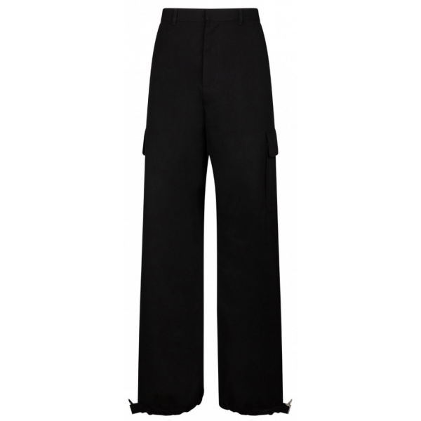 Off-White - Black Wide Leg Trousers - Exclusive Luxury Collection