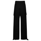 Off-White - Pantaloni Neri a Gamba Larga - Exclusive Luxury Collection