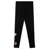 Off-White - Leggings Neri con Fiori Divertenti - Exclusive Luxury Collection