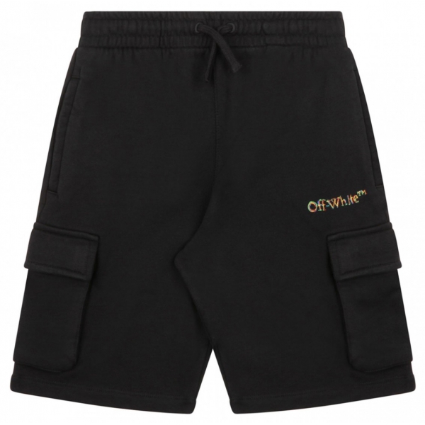 Off-White - Black and Multicolour Track Shorts - Exclusive Luxury Collection