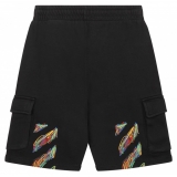 Off-White - Black and Multicolour Track Shorts - Exclusive Luxury Collection