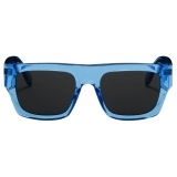 Palm Angels - Pixley Sunglasses - Crystal Blue Dark Grey - Palm Angels Eyewear