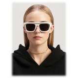 Palm Angels - Salton Sunglasses - White Dark Grey - Palm Angels Eyewear