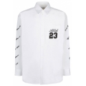 Off-White - White and Black Logo Embroidered Shirt - Exclusive Luxury Collection