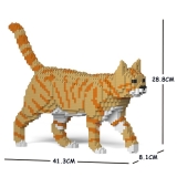 Jekca - American Shorthair - Gatto Arancione - 03S-M01 - Lego - Scultura - Costruzione - 4D - Animali di Mattoncini - Toys