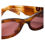 Miu Miu - Miu Miu Glimpse Sunglasses - Oval - Streaked Tobacco Etruscan - Sunglasses - Miu Miu Eyewear