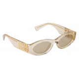 Miu Miu - Occhiali Miu Miu Glimpse - Ovale - Sabbia Trasparente - Occhiali da Sole - Miu Miu Eyewear