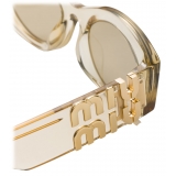 Miu Miu - Occhiali Miu Miu Glimpse - Ovale - Sabbia Trasparente - Occhiali da Sole - Miu Miu Eyewear