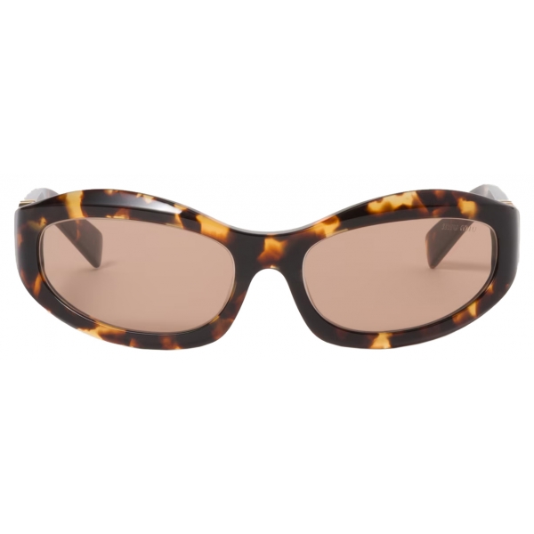 Miu Miu - Miu Miu Glimpse Sunglasses - Oval - Honey Tortoiseshell Nude - Sunglasses - Miu Miu Eyewear