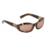 Miu Miu - Occhiali Miu Miu Glimpse - Ovale - Tartaruga Miele Nude - Occhiali da Sole - Miu Miu Eyewear