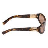 Miu Miu - Occhiali Miu Miu Glimpse - Ovale - Tartaruga Miele Nude - Occhiali da Sole - Miu Miu Eyewear