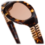 Miu Miu - Occhiali Miu Miu Glimpse - Ovale - Tartaruga Miele Nude - Occhiali da Sole - Miu Miu Eyewear