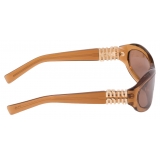 Miu Miu - Occhiali Miu Miu Glimpse - Ovale - Caramello Ttrasparente - Occhiali da Sole - Miu Miu Eyewear