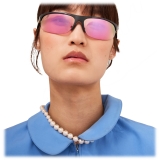 Miu Miu - Occhiali Miu Miu Runway - Maschera - Cacao Metallizzato Begonia Specchiate - Occhiali da Sole - Miu Miu