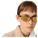 Miu Miu - Occhiali Miu Miu Runway - Maschera - Ruggine Metallizzato Marrone Oro - Occhiali da Sole - Miu Miu Eyewear