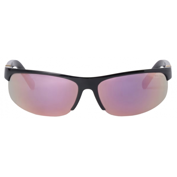 Miu Miu - Miu Miu Runway Sunglasses - Shield - Black Mirrored Mauve - Sunglasses - Miu Miu Eyewear