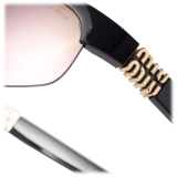 Miu Miu - Occhiali Miu Miu Runway - Maschera - Nero Malva Specchiate - Occhiali da Sole - Miu Miu Eyewear