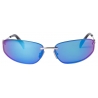 Miu Miu - Occhiali Miu Miu Runway - Maschera - Acciaio Ciano Specchiate - Occhiali da Sole - Miu Miu Eyewear