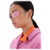 Miu Miu - Miu Miu Runway Sunglasses - Shield - Steel Gray Mirrored Begonia - Sunglasses - Miu Miu Eyewear