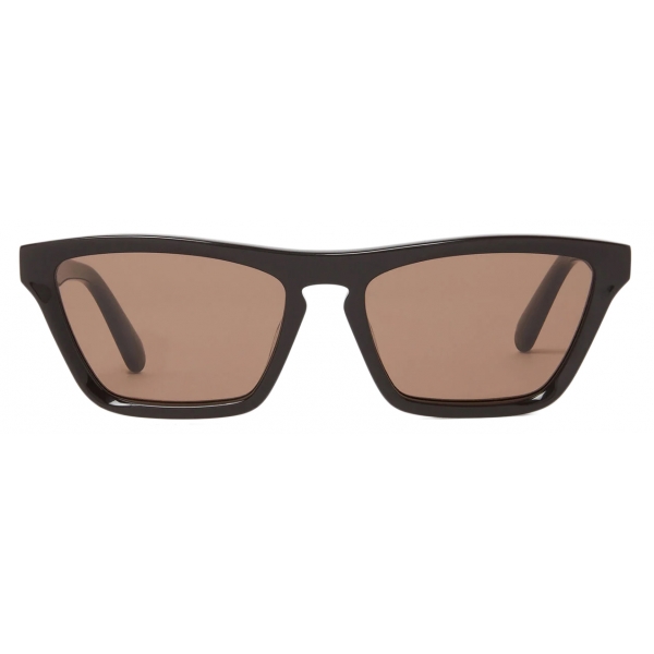 Stella McCartney - Rectangular Cat-Eye Sunglasses - Translucent Dark Chocolate Gold - Sunglasses - Stella McCartney