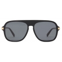 Stella McCartney - Occhiali da Sole dal Bordo Dritto - Nero Lucido Oro - Occhiali da Sole - Stella McCartney Eyewear