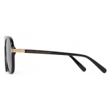 Stella McCartney - Occhiali da Sole dal Bordo Dritto - Nero Lucido Oro - Occhiali da Sole - Stella McCartney Eyewear