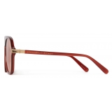 Stella McCartney - Straight-Edge Sunglasses - Translucent Ginger Gold - Sunglasses - Stella McCartney Eyewear