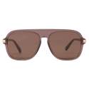 Stella McCartney - Straight-Edge Sunglasses - Glossy Dark Chocolate Gold - Sunglasses - Stella McCartney Eyewear