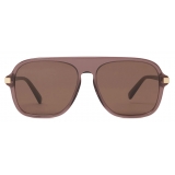 Stella McCartney - Straight-Edge Sunglasses - Glossy Dark Chocolate Gold - Sunglasses - Stella McCartney Eyewear