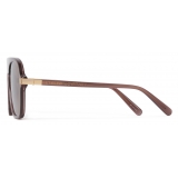 Stella McCartney - Straight-Edge Sunglasses - Glossy Dark Chocolate Gold - Sunglasses - Stella McCartney Eyewear