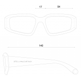 Stella McCartney - Occhiali da Sole Rettangolari Astratti - Ciclamino Scuro Traslucido e Oro - Occhiali da Sole - Stella