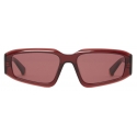 Stella McCartney - Abstract Rectangle Sunglasses - Glossy Dark Wine and Gold - Sunglasses - Stella McCartney