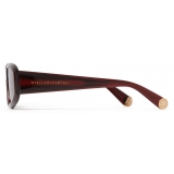 Stella McCartney - Abstract Rectangle Sunglasses - Glossy Dark Wine and Gold - Sunglasses - Stella McCartney