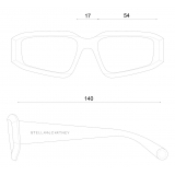 Stella McCartney - Occhiali da Sole Rettangolari Astratti -  Vino Scuro Lucido e Oro - Occhiali da Sole - Stella McCartney