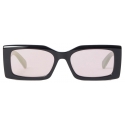 Stella McCartney - Occhiali da Sole Rettangolare con Logo Inciso - Nero - Occhiali da Sole - Stella McCartney Eyewear