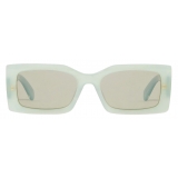 Stella McCartney - Logo-Engraved Rectangular Sunglasses - Opaline Mint - Sunglasses - Stella McCartney Eyewear