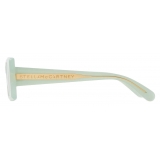 Stella McCartney - Occhiali da Sole Rettangolare con Logo Inciso - Menta Opalino - Occhiali da Sole - Stella McCartney