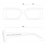 Stella McCartney - Occhiali da Sole Rettangolare con Logo Inciso - Menta Opalino - Occhiali da Sole - Stella McCartney
