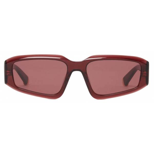 Stella McCartney - Abstract Rectangular Sunglasses - Glossy Dark Wine Gold - Sunglasses - Stella McCartney Eyewear