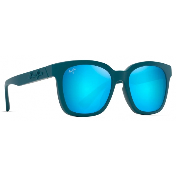 Maui Jim - Honua Asian Fit - Matte Petrol Blue Blue Hawaii - Polarized Classic Sunglasses