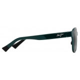 Maui Jim - Noa Asian Fit - Shiny Dark Green Neutral Grey - Polarized Fashion Sunglasses - Maui Jim