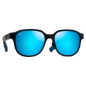 Maui Jim - Noa Asian Fit - Matte Black Blue Hawaii - Polarized Fashion Sunglasses - Maui Jim