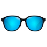 Maui Jim - Noa Asian Fit - Matte Black Blue Hawaii - Polarized Fashion Sunglasses - Maui Jim