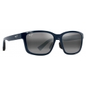 Maui Jim - Lehiwa Asian Fit - Shiny Blue Neutral Grey - Polarized Rectangular Sunglasses - Maui