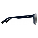 Maui Jim - Lehiwa Asian Fit - Blu Lucido Grigio Neutro - Occhiali da Sole Polarizzati Rettangolari