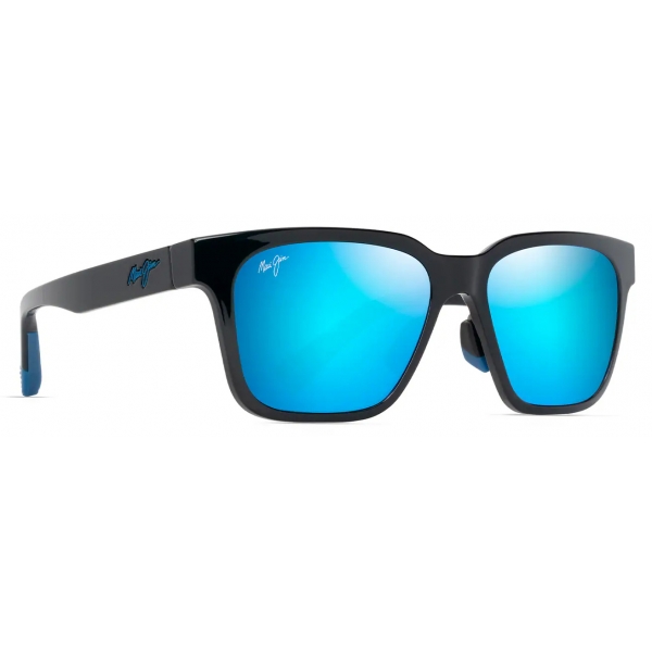 Maui Jim - Punikai - Nero Brillante Blue Hawaii - Occhiali da Sole Polarizzati Classici - Maui Jim