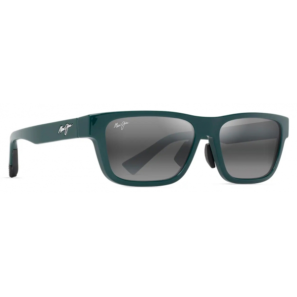 Maui Jim - Keola - Verde Scuro Lucido Grigio Neutro - Occhiali da Sole Polarizzati Rettangolari