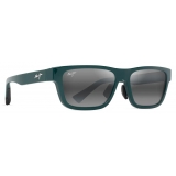 Maui Jim - Keola - Verde Scuro Lucido Grigio Neutro - Occhiali da Sole Polarizzati Rettangolari